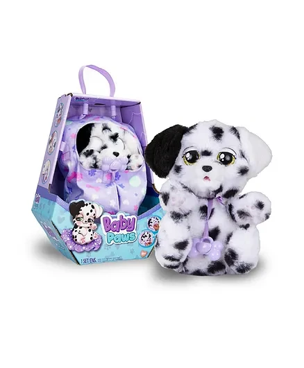Baby Paws Dalmatian Plush Toy – 23 cm Black & White Stuffed Animal