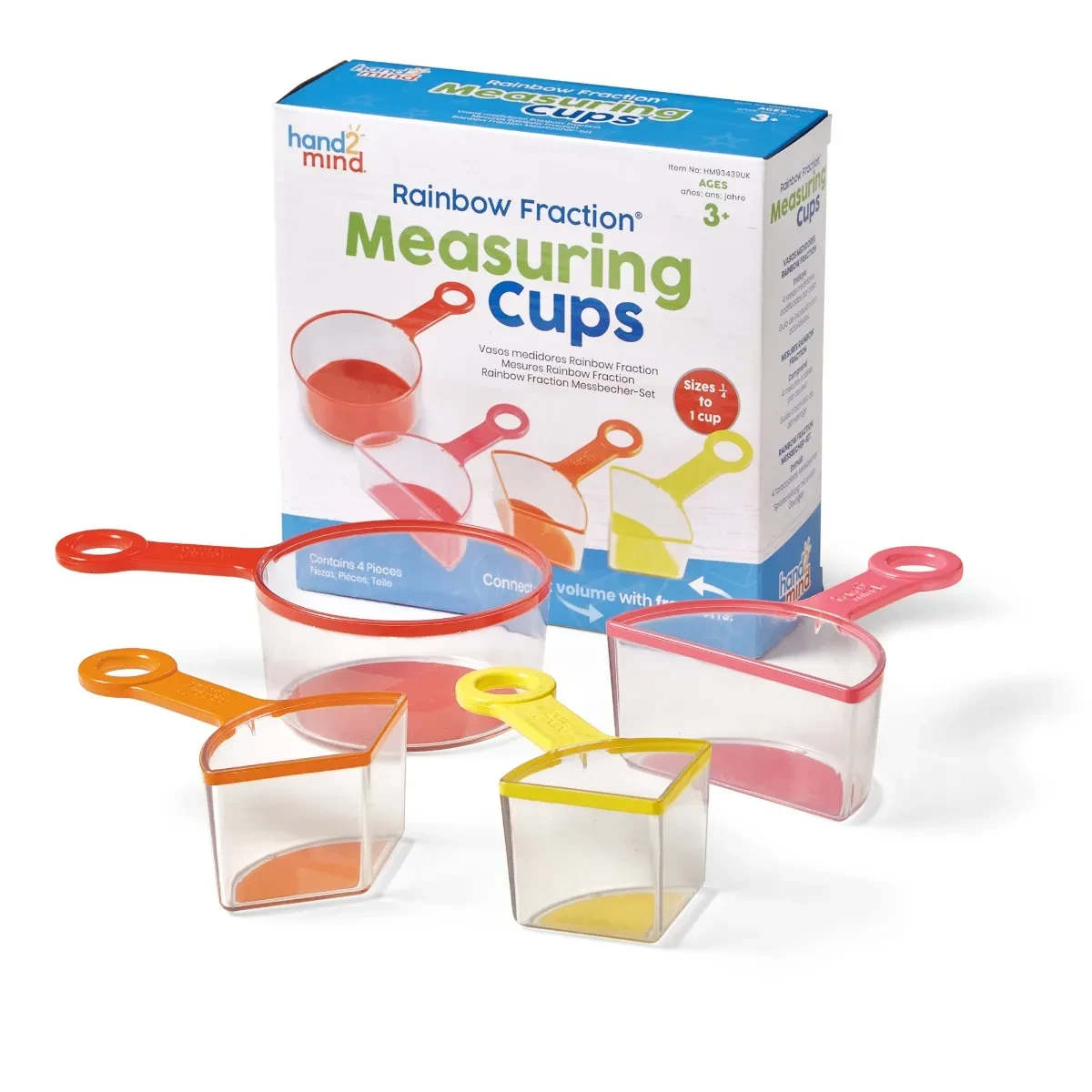 Learning Resources HM93439-UK Rainbow Fraction Measuring Cups (Set of 4)