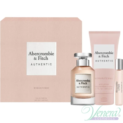 AB & Fitch Authentic (L) 100ml EDP + 15ml + Body Lotion 200ml Set Perfumes