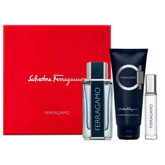 S.F FERRAGAMO UOMO SET (M) EDT 100ML+SG 100ML+AS 100ML PERFUMES