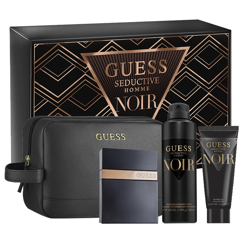 GUESS SEDUCTIVE NOIR SET(M)EDT100ML S/G100+B/S 17OG POUCH PERFUMES