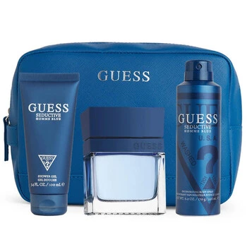 GUESS SEDUCTIVE BLUE (M) SET EDT 100+SG 100ML +B/S 226ML +POUCHE PERFUMES