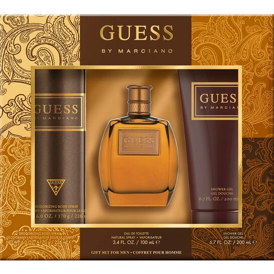 GUESS BY MARCIANO (M) SET EDT 100ML +SG 200ML +B/S 226ML PERFUMES