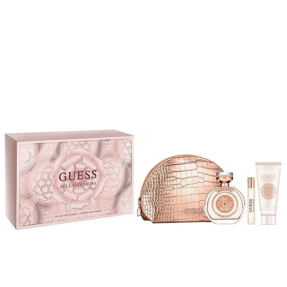GUESS BELLA VITA ROSA  (L) SET EDT 100ML+EDT 15ML+BL100ML+ POUCH PERFUMES