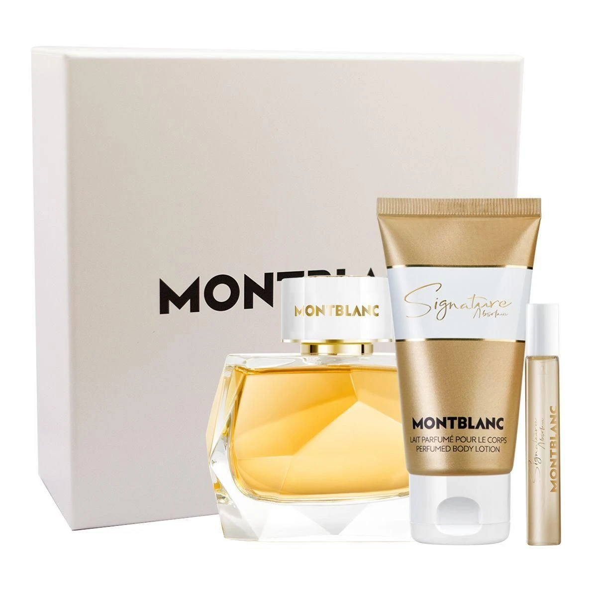 MONT BLANC SIGNATURE ABSOLU (L)SET EDP 90ML+B/L100+MINI7.5 PERFUMES