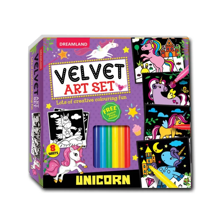 VELVET ART SET - UNICORN DREAMLAND BOOKS
