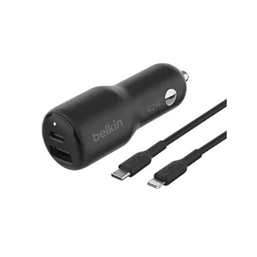 30W USB-C Car Adapter + Lightning Cable - Belkin