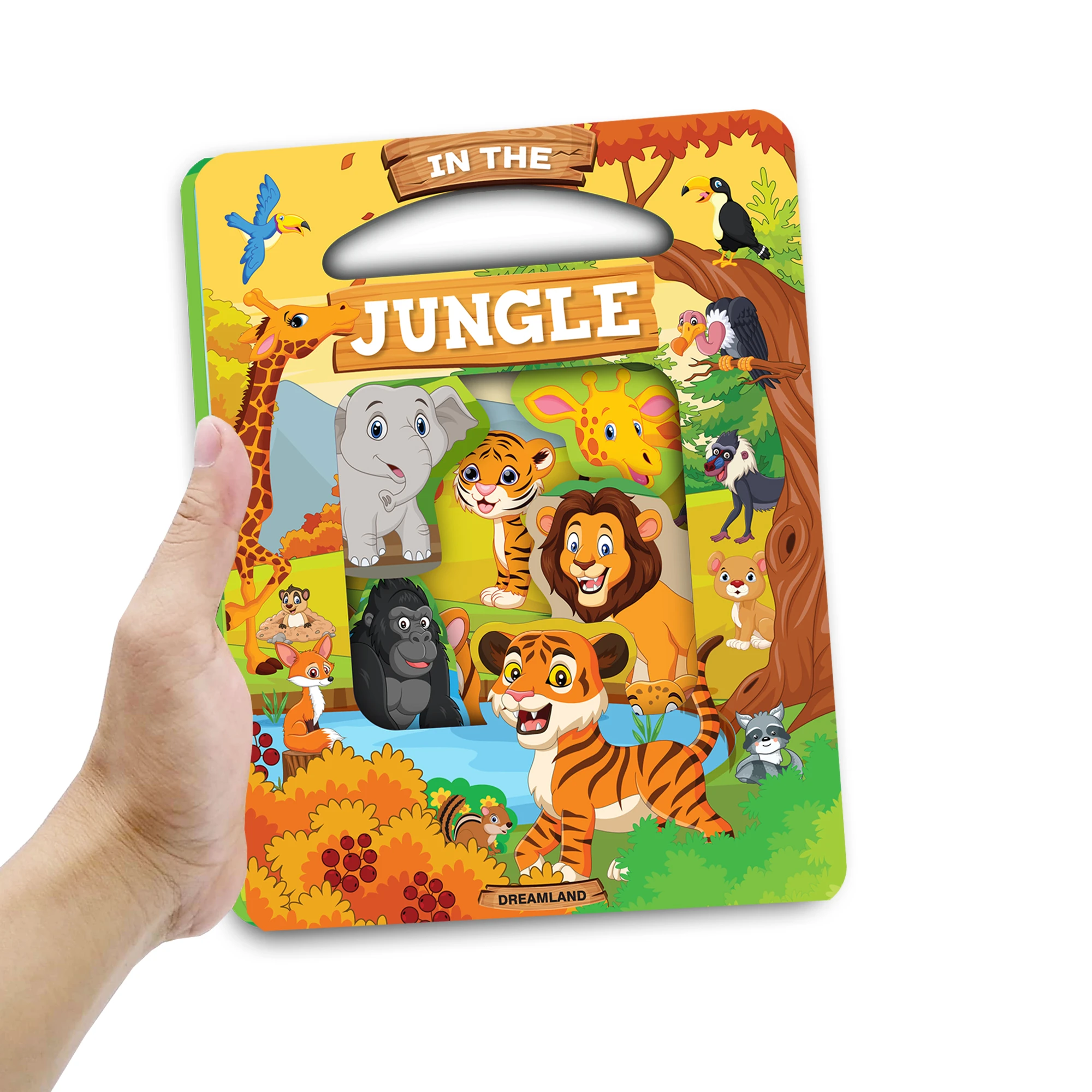 WINDOW CUT-BOARD BOOK - IN THE JUNGLE DREAMLAND BOOKS