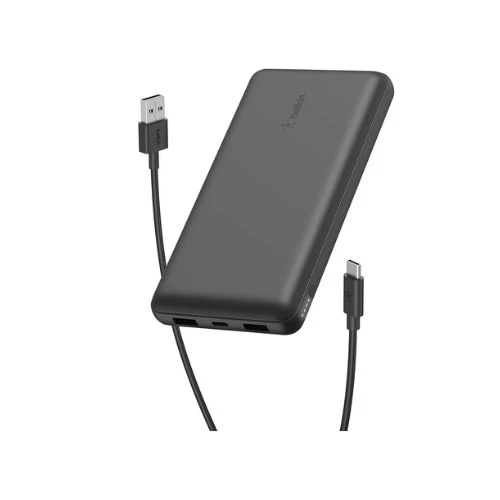 High-Capacity 20,000mAh Power Bank for On-the-Go Charging – Belkin (Black)