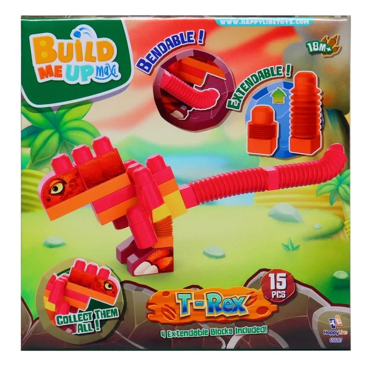 BLOCK MAXI BENDY JURASSIC ADVENTURE T-REX 15PCS