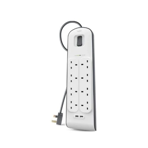 8-Outlet Power Surge Protector 2 USB UK Plug Belkin