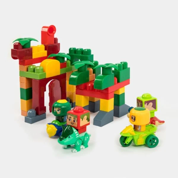 BLOCK MAXI  DINO SET 53PCS, 4 FIGURINES