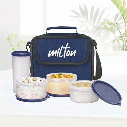 Milton New Meal Combi Lunch Box, 3 Containers and 1 Tumbler, Blue