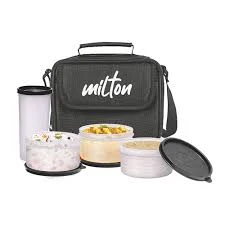 Milton New Meal Combi Lunch Box, 3 Containers and 1 Tumbler, Black