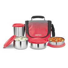 Red Stainless Steel Meal Set with Tumbler and Carry Bag