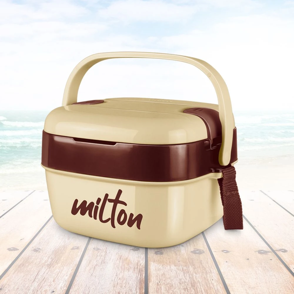 Cubic Small Stainless Steel Lunch Box – 800ml, Ivory