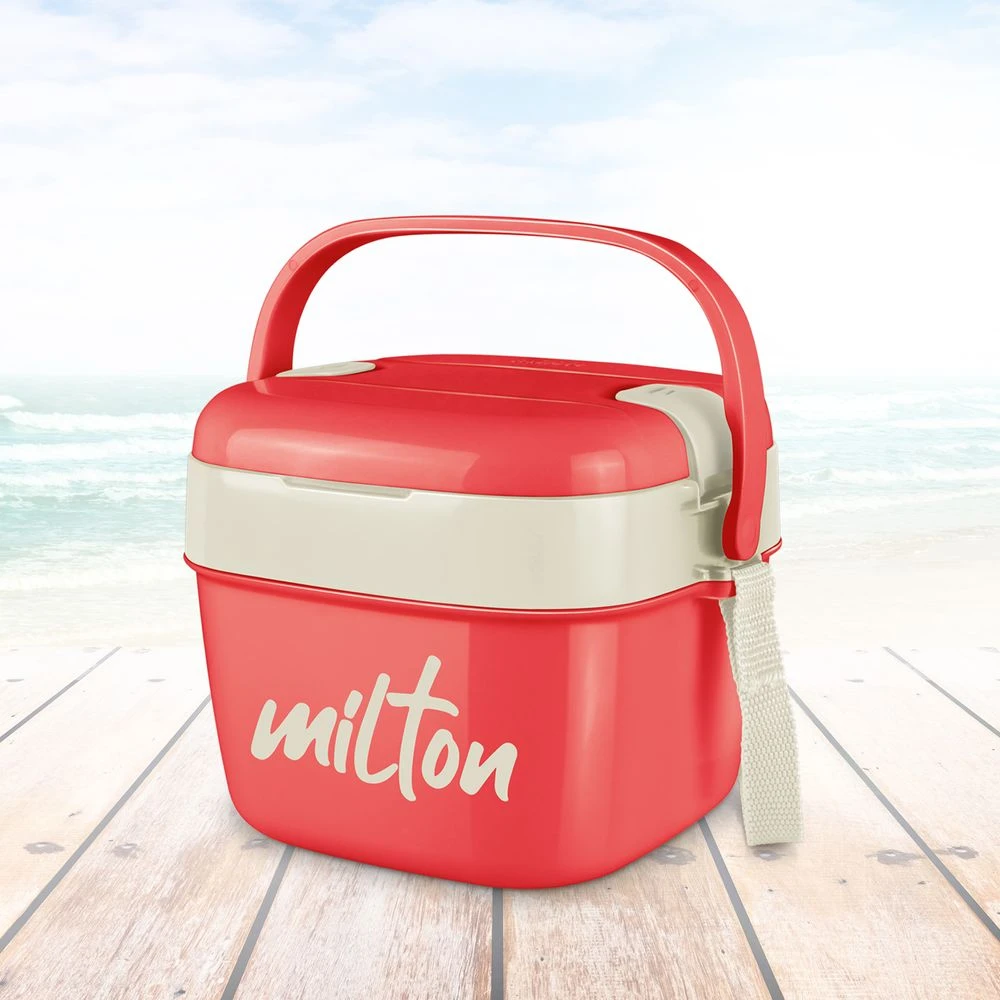 Cubic Small Stainless Steel Lunch Box – 800ml, Red