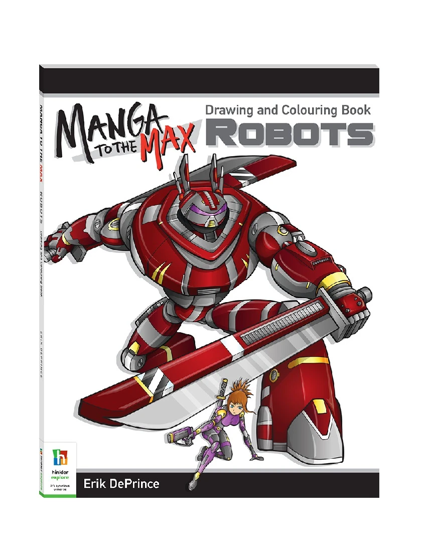 Manga to the Max Drawing and Colouring Book: Robots