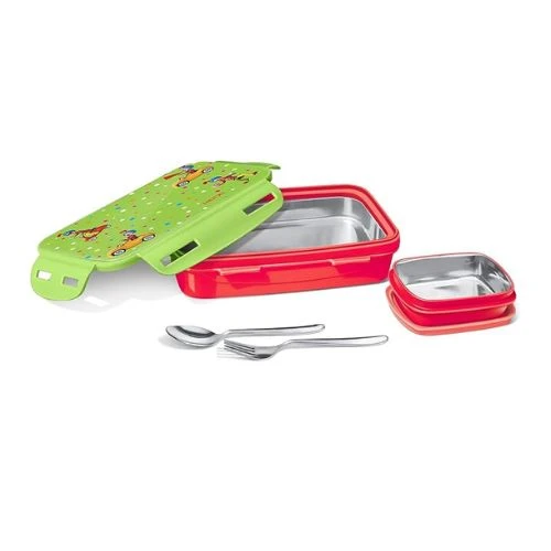 Steely Deluxe Mini Insulated Lunchbox – 400ml, Red