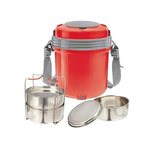 Stylish Milton Electron Stainless Steel Tiffin Box Set 1440ml Set of 4 Red