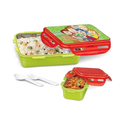 Milton Mini Fun Treat Steel Lunch Box, 650ml, Green