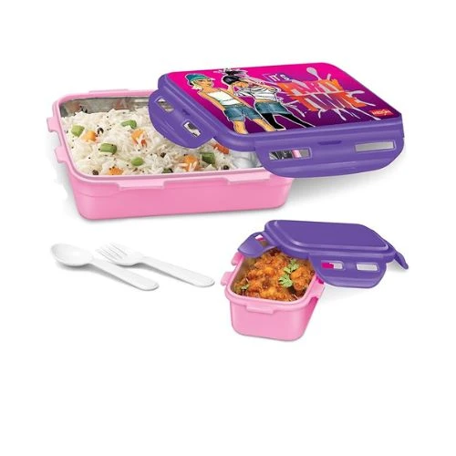 Milton Mini Fun Treat Steel Lunch Box, 650ml, Pink