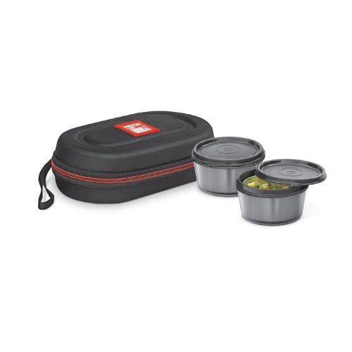 Milton Nutri Stainless Steel Insulated Tiffin Set 640ml Set of 2 Black