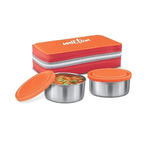 Milton Mini Lunch Box Insulated Tiffin 560ml Set of 2 Red