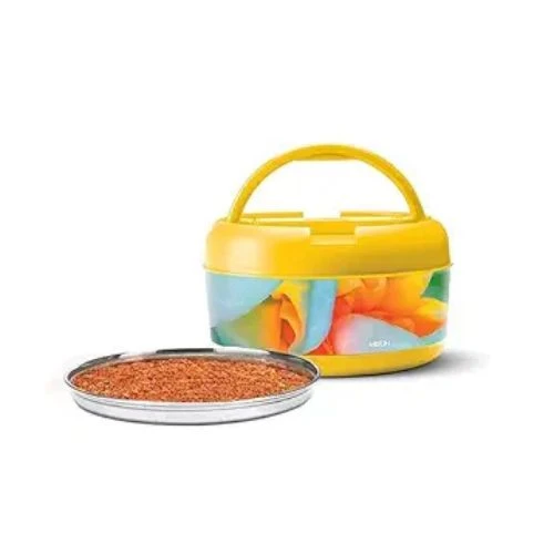 Milton Brunch Lunch Box with Plate and Handle 900ml Floral Yellow