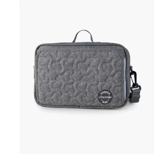 Little Story Quilted Grey Diaper Changing Clutch Kit for Babies