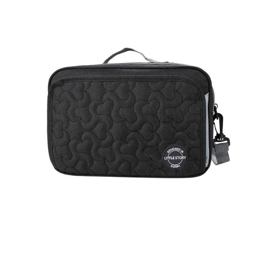 Little Story Baby Diaper Changing Clutch Kit - Quilted Black