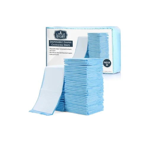 Disposable Diaper Changing Mats 50pcs Blue – Little Story