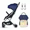 Teknum Travel Lite Stroller - Navy Blue + Sunveno Diaper bag + hooks