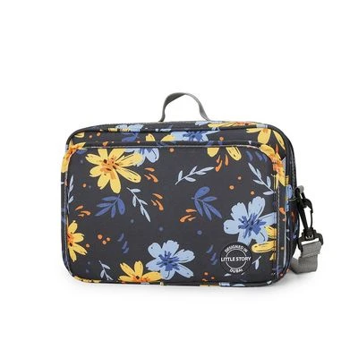 Baby Diaper Changing Clutch Kit - Floral Grey by Little Story