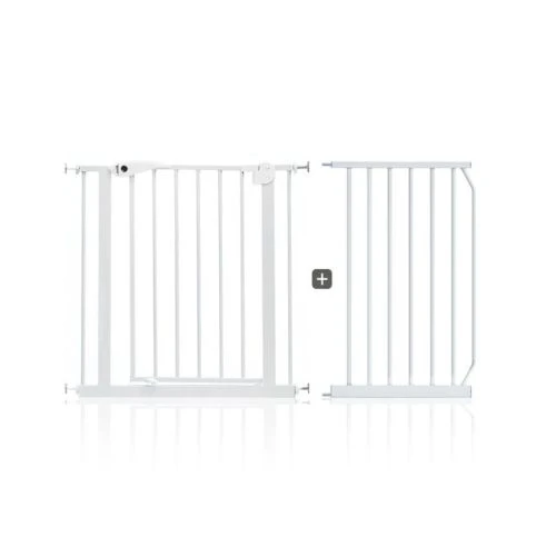 Adjustable White Metal Safety Gate with 45 cm Extension