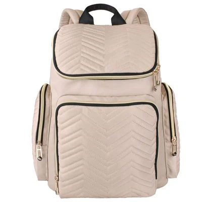Ivory Georgia Diaper Bag with Changing Pad & Stroller Hooks by Little Story