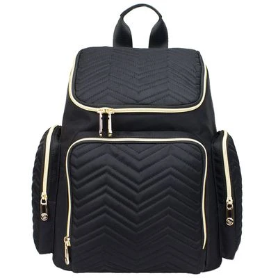 Black Georgia Diaper Bag with Changing Pad & Stroller Hooks by Little Story