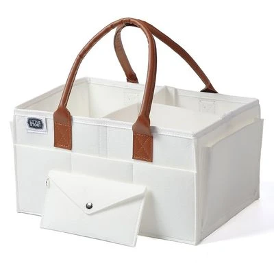 Diaper Caddy + Travel Pouch Medium - White by Little Story