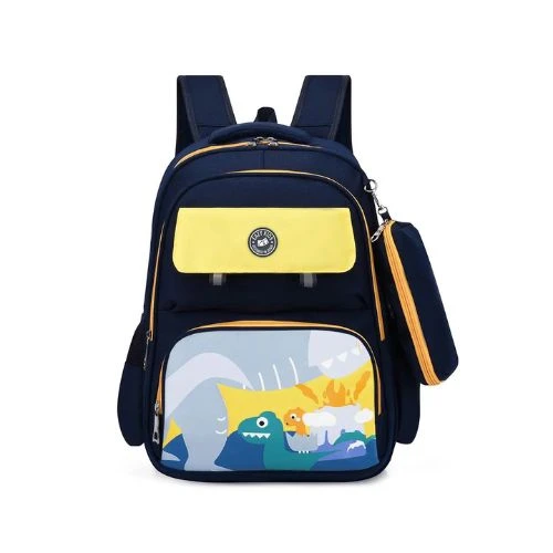 Eazy Kids School Bag Dino w / t Pencil Case - Blue