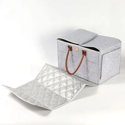 2in1 Diaper Caddy with Mat XL - Grey by Little Story