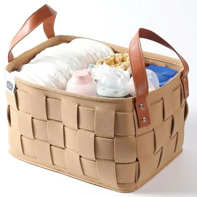 Multipurpose / Laundry Caddy Basket Felt - Khaki by Little Story