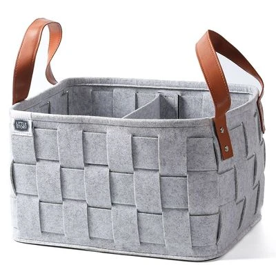 Multipurpose / Laundry Caddy Basket Felt - Grey by Little Story