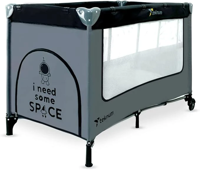 Teknum Astronaut Playard and Cot Grey