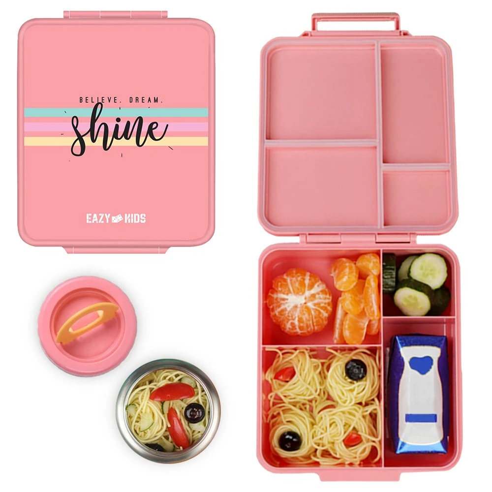 Jumbo Bento Lunch Box w / t Insulated Jar - Pink
