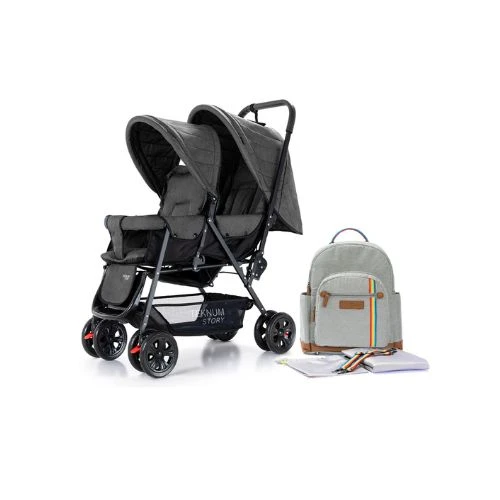 Side-by-Side Stroller Combo – Dark Grey – Teknum