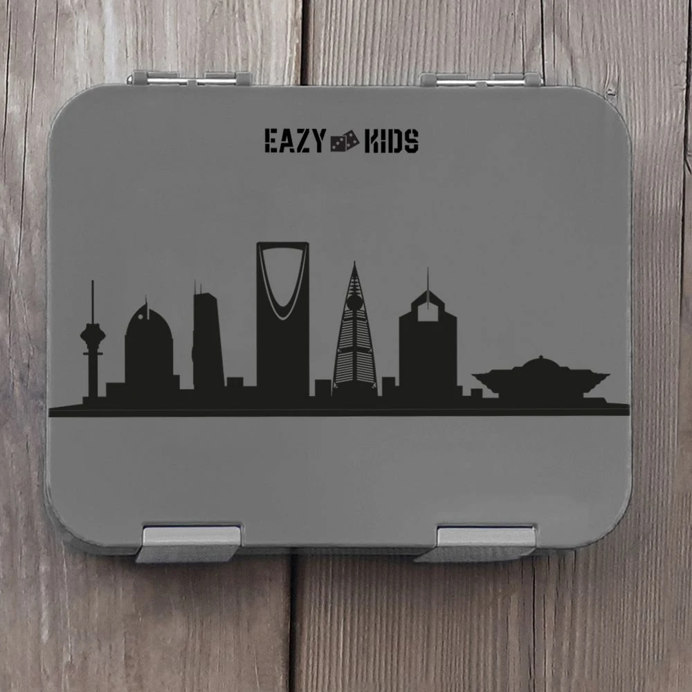 4 Compartment Bento Lunch Box - Skyline Saudi Grey