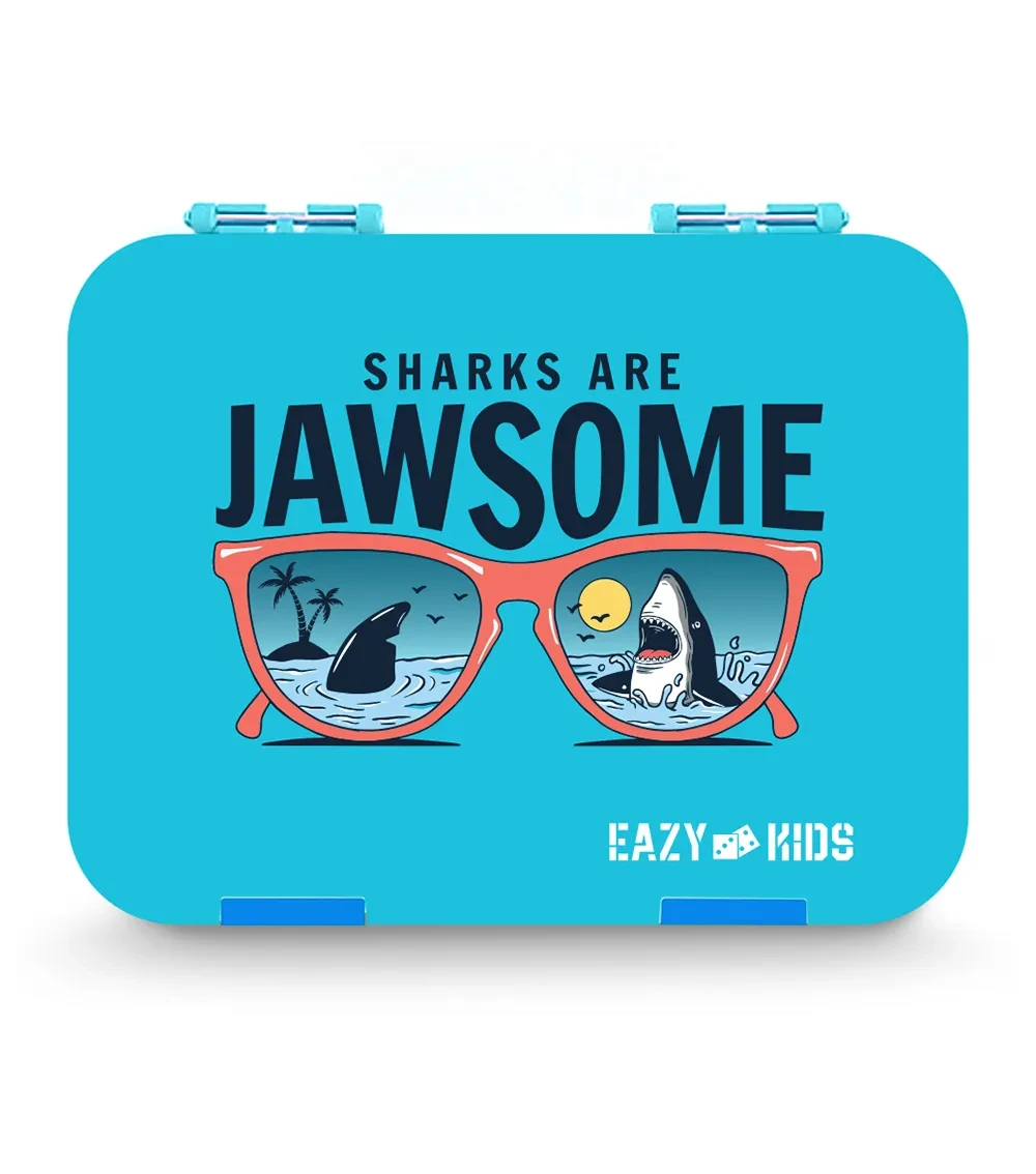 6 & 4 Convertible Bento Lunch Box - Jawsome Blue