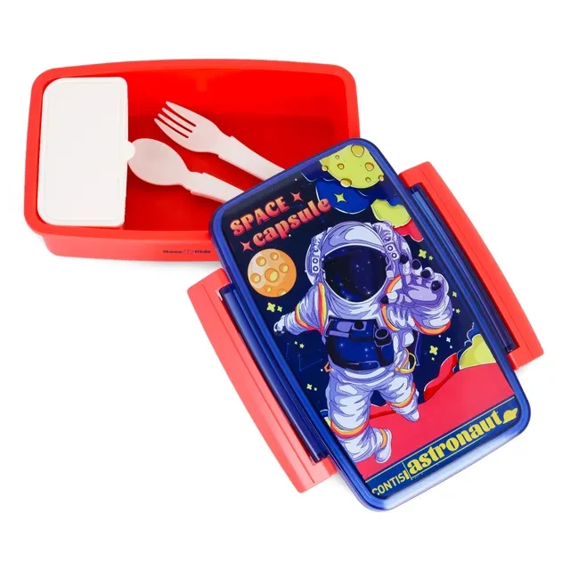 Astronaut Blue Kids Bento Lunch Box with Spoon & Fork by Nova