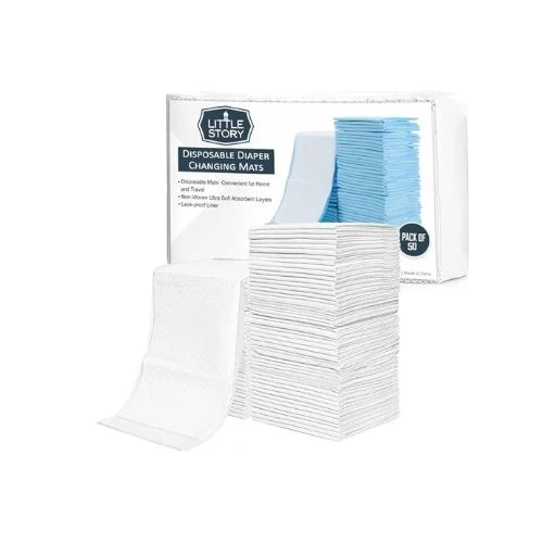 Disposable Diaper Changing Mats Pack of 50pcs - White
