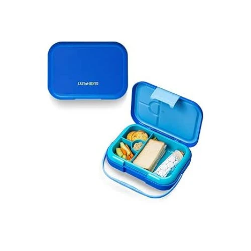 4 Compartment Lunch Box - Mat Blue, Eazy Kids